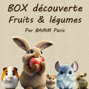 Box découverte fruits et légumes par BAMM Paris pour cochon d'inde, lapin, chinchilla, gerbille, hamster syrien