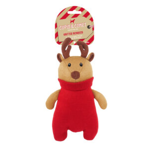 Peluche renne tricot jouet chien rosewood