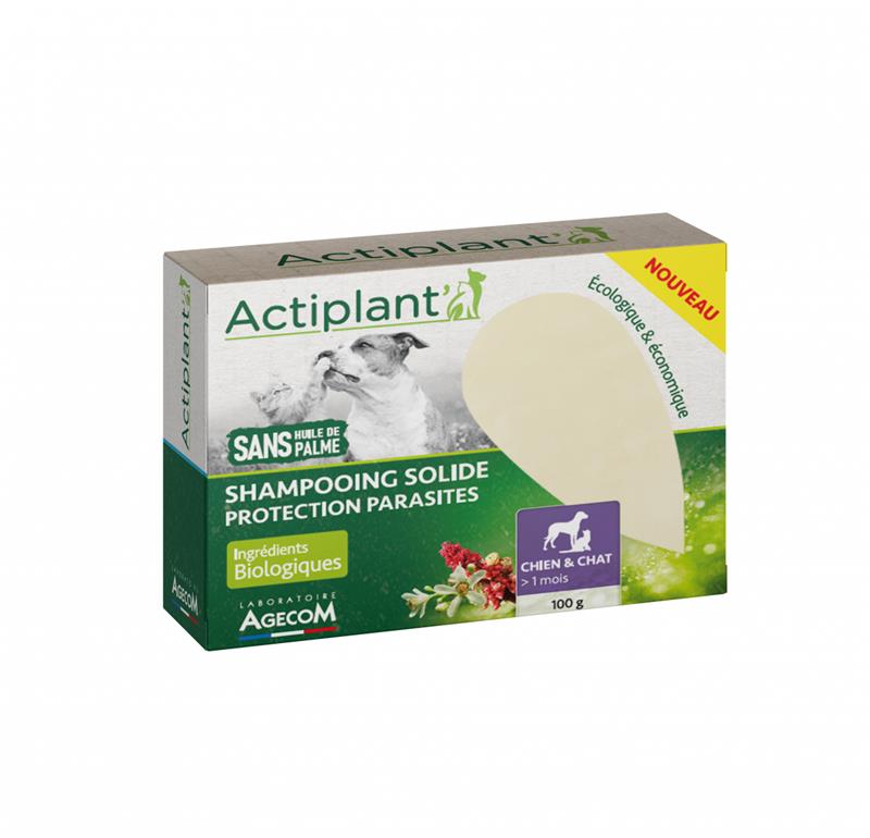 Shampoing solide shamp protection parasasites puces tiques moustiques agecom actiplant