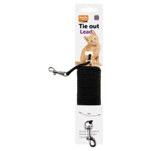 Longe pour chats et chatons Karlie couleur noire longueur 5 mètres